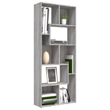 vidaXL Βιβλιοθήκη Γκρι Sonoma 67x24x161cm από Επεξεργασμένο Ξύλο 1 τεμ.