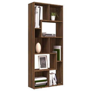 vidaXL Βιβλιοθήκη Καφέ Δρυς 67x24x161cm από Επεξεργασμένο Ξύλο 1 τεμ.