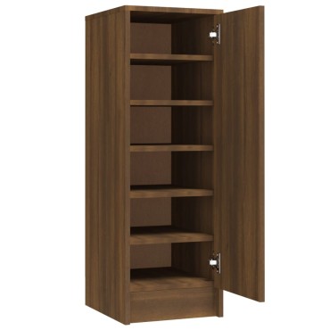 vidaXL Παπουτσοθήκη Καφέ Δρυς 32x35x92cm από Επεξεργασμένο Ξύλο