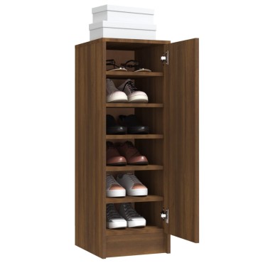 vidaXL Παπουτσοθήκη Καφέ Δρυς 32x35x92cm από Επεξεργασμένο Ξύλο