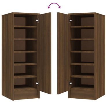 vidaXL Παπουτσοθήκη Καφέ Δρυς 32x35x92cm από Επεξεργασμένο Ξύλο
