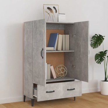 vidaXL Ντουλάπι Γκρι Σκυροδέματος 70x31x115cm από Επεξεργασμένο Ξύλο 1 τεμ.