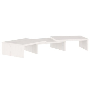vidaXL Βάση Οθόνης Λευκή 60x24x10,5cm από Μασίφ Ξύλο Πεύκου
