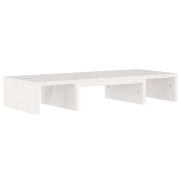 vidaXL Βάση Οθόνης Λευκή 60x24x10,5cm από Μασίφ Ξύλο Πεύκου