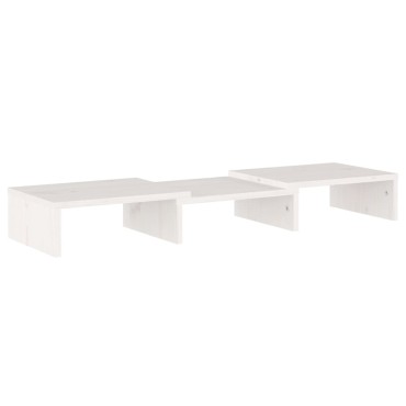 vidaXL Βάση Οθόνης Λευκή 60x24x10,5cm από Μασίφ Ξύλο Πεύκου