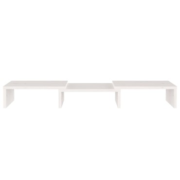 vidaXL Βάση Οθόνης Λευκή 60x24x10,5cm από Μασίφ Ξύλο Πεύκου