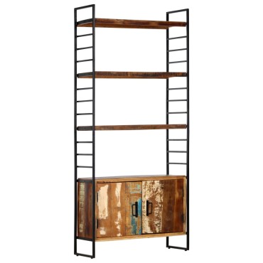 vidaXL Βιβλιοθήκη με 4 Επίπεδα 80x30x180cm Μασίφ Ανακυκλωμένο Ξύλο 1 τεμ.