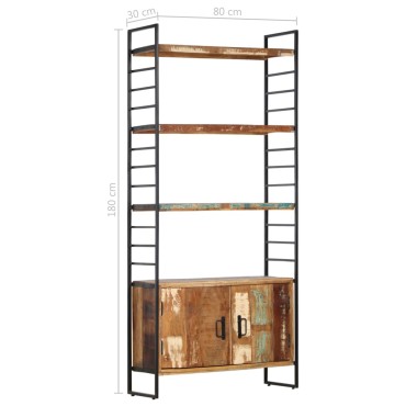 vidaXL Βιβλιοθήκη με 4 Επίπεδα 80x30x180cm Μασίφ Ανακυκλωμένο Ξύλο 1 τεμ.