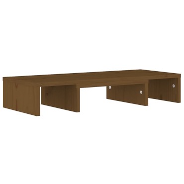 vidaXL Βάση Οθόνης Μελί 60x24x10,5cm από Μασίφ Ξύλο Πεύκου