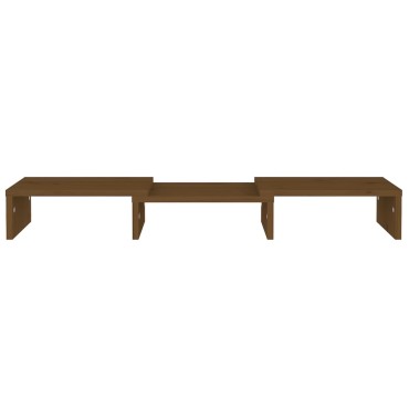 vidaXL Βάση Οθόνης Μελί 60x24x10,5cm από Μασίφ Ξύλο Πεύκου