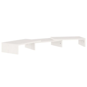 vidaXL Βάση Οθόνης Λευκή 80x24x10,5cm από Μασίφ Ξύλο Πεύκου
