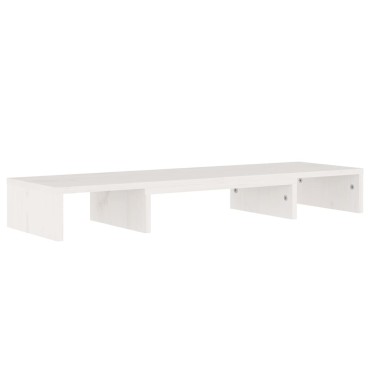 vidaXL Βάση Οθόνης Λευκή 80x24x10,5cm από Μασίφ Ξύλο Πεύκου