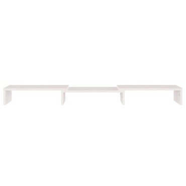 vidaXL Βάση Οθόνης Λευκή 80x24x10,5cm από Μασίφ Ξύλο Πεύκου