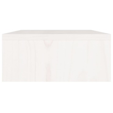vidaXL Βάση Οθόνης Λευκή 80x24x10,5cm από Μασίφ Ξύλο Πεύκου