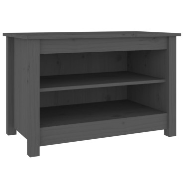 vidaXL Παπουτσοθήκη Γκρι 70x38x45,5cm από Μασίφ Ξύλο Πεύκου