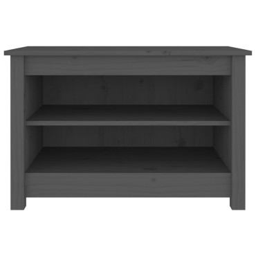 vidaXL Παπουτσοθήκη Γκρι 70x38x45,5cm από Μασίφ Ξύλο Πεύκου