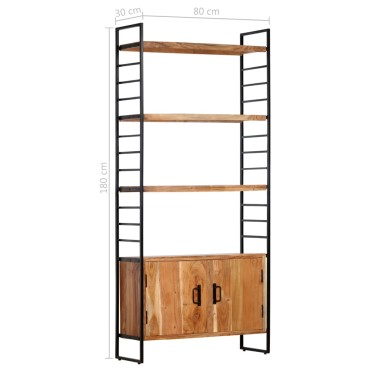 vidaXL Βιβλιοθήκη με 4 Επίπεδα 80x30x180cm Μασίφ Ξύλο Ακακίας 1 τεμ.