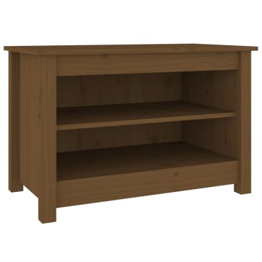 vidaXL Παπουτσοθήκη Μελί 70x38x45,5cm από Μασίφ Ξύλο Πεύκου