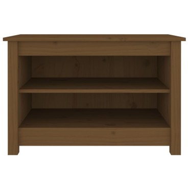 vidaXL Παπουτσοθήκη Μελί 70x38x45,5cm από Μασίφ Ξύλο Πεύκου