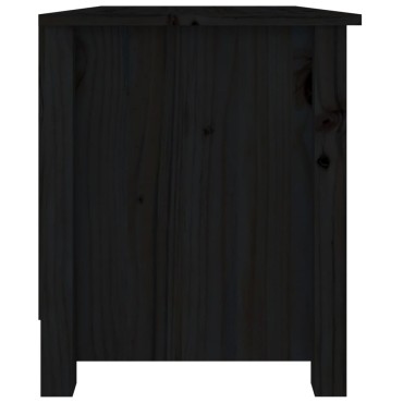 vidaXL Παπουτσοθήκη Μαύρη 70x38x45,5cm από Μασίφ Ξύλο Πεύκου