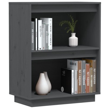 vidaXL Ντουλάπι Κονσόλα Γκρι 60x34x75cm από Μασίφ Ξύλο Πεύκου 1 τεμ.