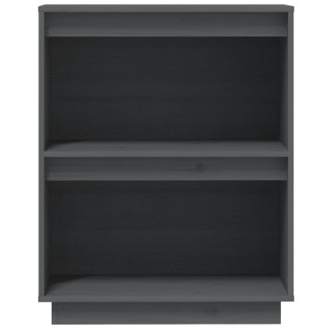 vidaXL Ντουλάπι Κονσόλα Γκρι 60x34x75cm από Μασίφ Ξύλο Πεύκου 1 τεμ.
