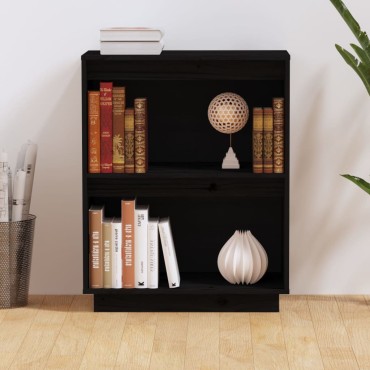 vidaXL Ντουλάπι Κονσόλα Μαύρο 60x34x75cm από Μασίφ Ξύλο Πεύκου 1 τεμ.