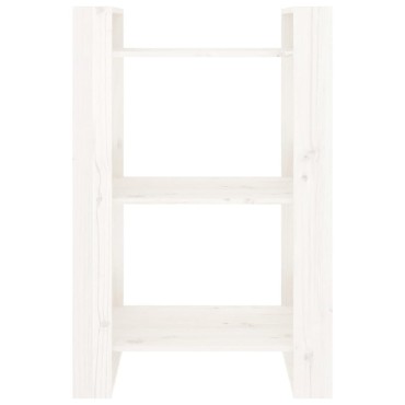 vidaXL Βιβλιοθήκη/Διαχωριστικό Χώρου Λευκό 60x35x91cm Μασίφ Πεύκο 1 τεμ.