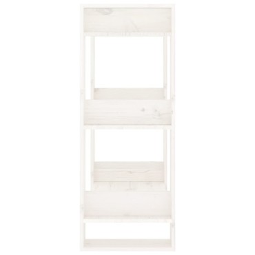 vidaXL Βιβλιοθήκη/Διαχωριστικό Χώρου Λευκό 60x35x91cm Μασίφ Πεύκο 1 τεμ.