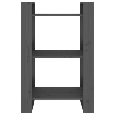 vidaXL Βιβλιοθήκη/Διαχωριστικό Χώρου Γκρι 60x35x91cm Μασίφ Πεύκο 1 τεμ.