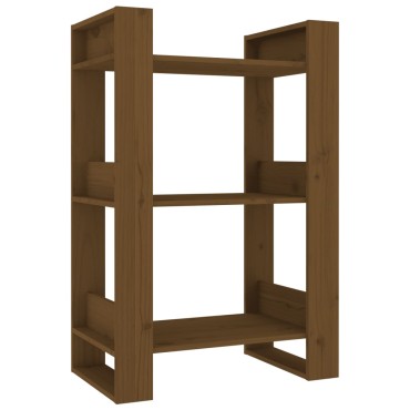 vidaXL Βιβλιοθήκη/Διαχωριστικό Χώρου Μελί 60x35x91cm Μασίφ Ξύλο 1 τεμ.