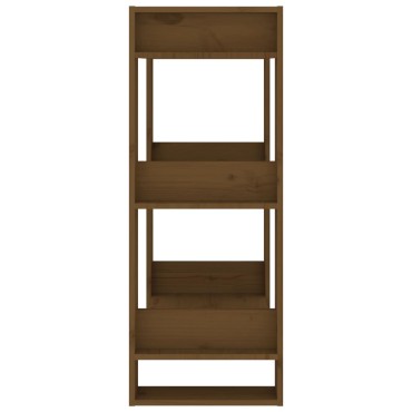 vidaXL Βιβλιοθήκη/Διαχωριστικό Χώρου Μελί 60x35x91cm Μασίφ Ξύλο 1 τεμ.