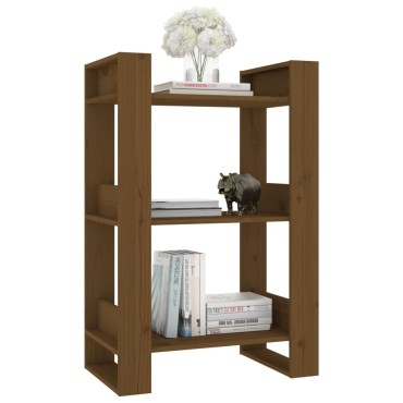 vidaXL Βιβλιοθήκη/Διαχωριστικό Χώρου Μελί 60x35x91cm Μασίφ Ξύλο 1 τεμ.