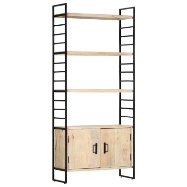 vidaXL Βιβλιοθήκη με 4 Επίπεδα 80x30x180cm από Μασίφ Ξύλο Μάνγκο 1 τεμ.