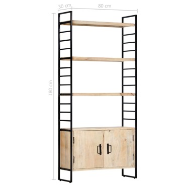 vidaXL Βιβλιοθήκη με 4 Επίπεδα 80x30x180cm από Μασίφ Ξύλο Μάνγκο 1 τεμ.