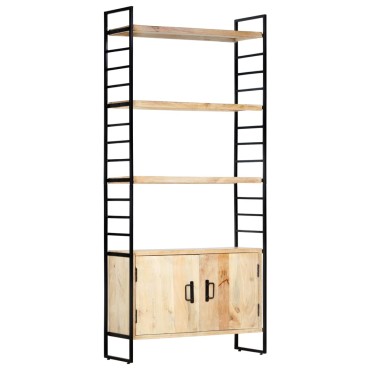 vidaXL Βιβλιοθήκη με 4 Επίπεδα 80x30x180cm από Μασίφ Ξύλο Μάνγκο 1 τεμ.