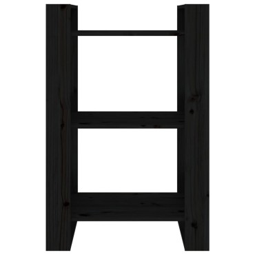 vidaXL Βιβλιοθήκη/Διαχωριστικό Χώρου Μαύρο 60x35x91cm Μασίφ Πεύκο 1 τεμ.