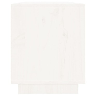 vidaXL Έπιπλο Τηλεόρασης Λευκό 110,5x35x44cm από Μασίφ Ξύλο Πεύκου