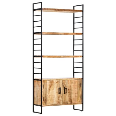 vidaXL Βιβλιοθήκη με 4 Επίπεδα 80x30x180cm Ακατέργαστο Ξύλο Μάνγκο 1 τεμ.