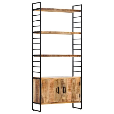 vidaXL Βιβλιοθήκη με 4 Επίπεδα 80x30x180cm Ακατέργαστο Ξύλο Μάνγκο 1 τεμ.