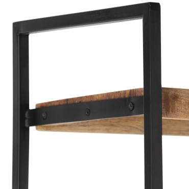 vidaXL Βιβλιοθήκη με 4 Επίπεδα 80x30x180cm Ακατέργαστο Ξύλο Μάνγκο 1 τεμ.