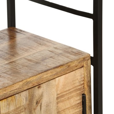 vidaXL Βιβλιοθήκη με 4 Επίπεδα 80x30x180cm Ακατέργαστο Ξύλο Μάνγκο 1 τεμ.