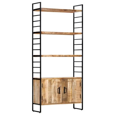 vidaXL Βιβλιοθήκη με 4 Επίπεδα 80x30x180cm Ακατέργαστο Ξύλο Μάνγκο 1 τεμ.