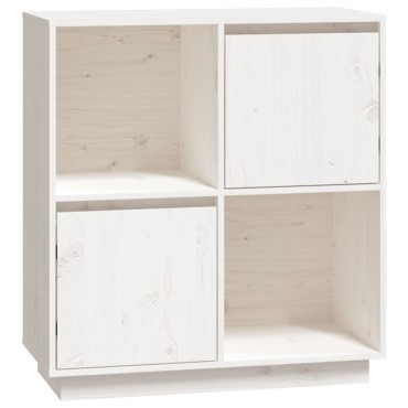 vidaXL Ντουλάπι Λευκό 74x35x80cm από Μασίφ Ξύλο Πεύκου 1 τεμ.