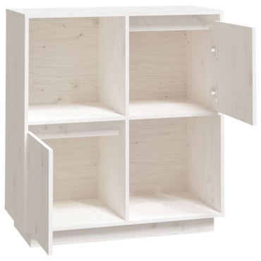 vidaXL Ντουλάπι Λευκό 74x35x80cm από Μασίφ Ξύλο Πεύκου 1 τεμ.