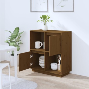 vidaXL Ντουλάπι Καφέ Μελί 74x35x80cm από Μασίφ Ξύλο Πεύκου 1 τεμ.