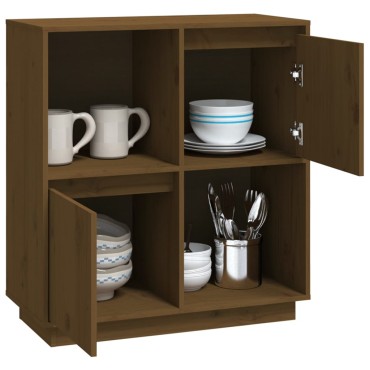 vidaXL Ντουλάπι Καφέ Μελί 74x35x80cm από Μασίφ Ξύλο Πεύκου 1 τεμ.