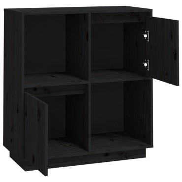 vidaXL Ντουλάπι Μαύρο 74x35x80cm από Μασίφ Ξύλο Πεύκου 1 τεμ.