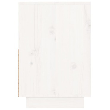 vidaXL Κομοδίνο Λευκό 60x34x51cm από Μασίφ Ξύλο Πεύκου 1 τεμ.