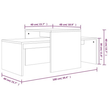 vidaXL Τραπεζάκι Σαλονιού Γκρι Sonoma 100x48x40cm από Επεξ. Ξύλο 1 τεμ.